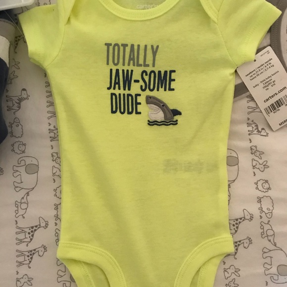 NWT Carters Newborn Shark 3 piece set - Picture 2 of 3